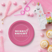 Teller aus Papier Merry & Bright Pink (Party)