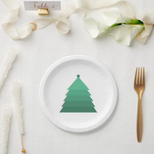 Teller aus Papier mit Weihnachtsbaum