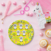 Teller aus Papier, Schafbäume, blorgelb (Party)