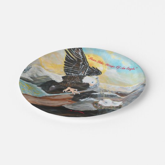 Teller aus Papier "Soar like Wings of a Eagle" (Schrägansicht)