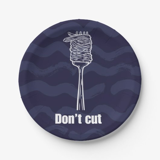 Teller aus Pappe - Don’t Cut – Spaghetti Humor (Vorderseite)
