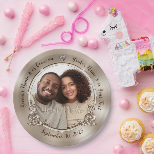 Teller aus personalisiertem FOTO. Hochzeit, Polter (Party)