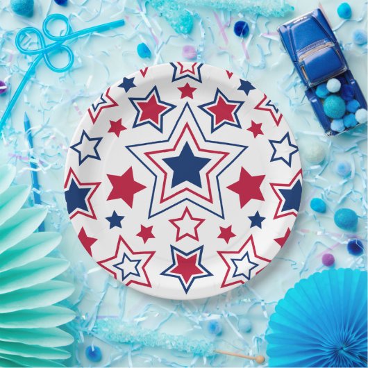 Teller aus Red White & Blue Stars (Party)