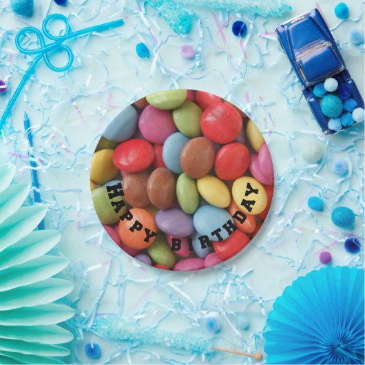 Teller aus Regenbogenbonbons (Party)