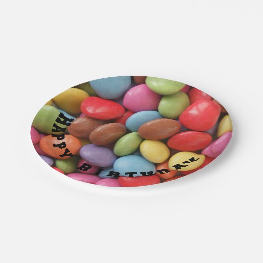 Teller aus Regenbogenbonbons (Schrägansicht)