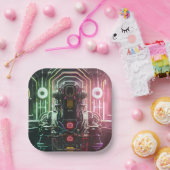 Teller aus robotem 1-Quadrat (Party)