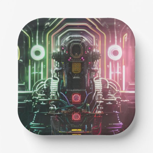 Teller aus robotem 1-Quadrat (Vorderseite)