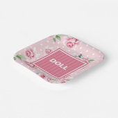 Teller aus rosa Blumenpapier (Gewinkelt)