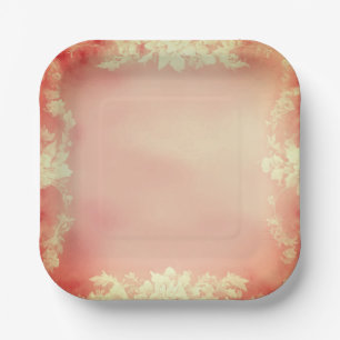 Teller aus rosa Blumenpapier