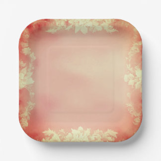 Teller aus rosa Blumenpapier