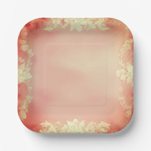 Teller aus rosa Blumenpapier (Vorderseite)