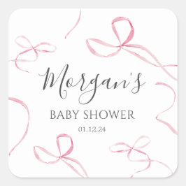 Teller aus rosa Bugpapier, Dekorationen aus Bugmot Quadratischer Aufkleber