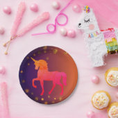 Teller aus rosa Einhorn (Party)