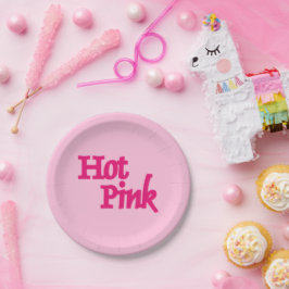 Teller aus rosa, heißrosa Papier
