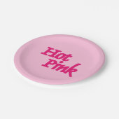 Teller aus rosa, heißrosa Papier (Schrägansicht)