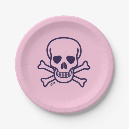 Teller aus rosa Knochenpapier (Vorderseite)