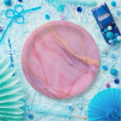 Teller aus rosa Papier (Party)