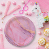 Teller aus rosa Papier (Party)