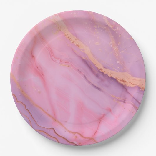 Teller aus rosa Papier (Vorderseite)