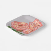 Teller aus rosa und korallenfarbenem Blumenpapier (Gewinkelt)