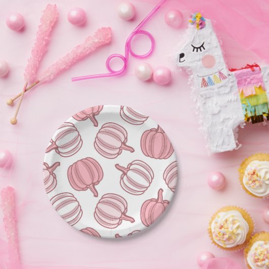 Teller aus rosa und weißem Kürbis (Party)