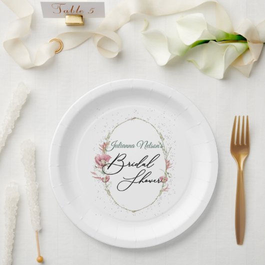 Teller aus rosafarbenem Mohn (Hochzeit)