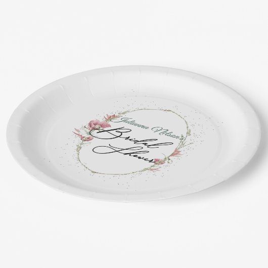 Teller aus rosafarbenem Mohn (Schrägansicht)