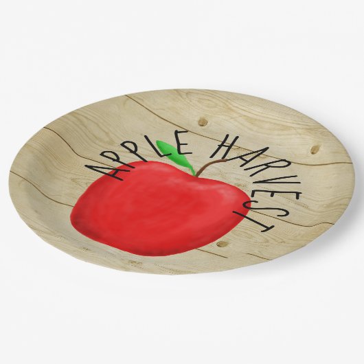 Teller aus rotem Apfelholz (Schrägansicht)