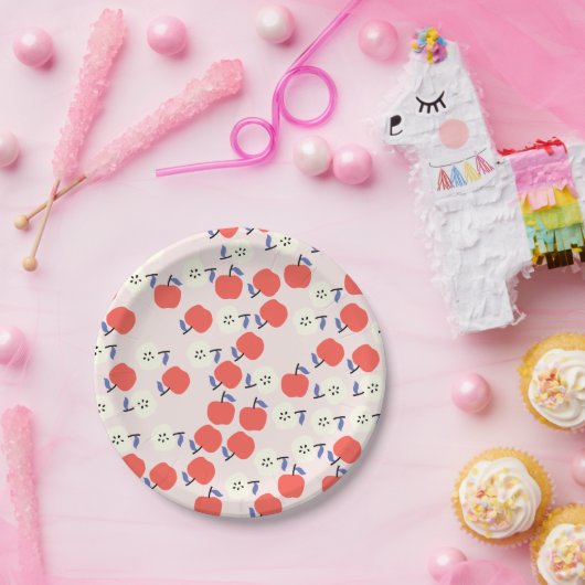 Teller aus rotem Apfelpapier (Party)