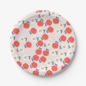 Teller aus rotem Apfelpapier (Vorderseite)