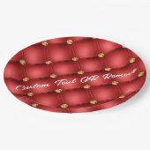 Teller aus rotem Edelstein mit benutzerdefiniertem (Schrägansicht)