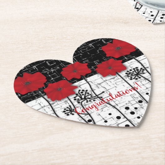 Teller aus rotem Pappkarton Untersetzer (angewinkelt)