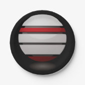 Teller aus rotem und weißem Drossel-Symbol (Vorderseite)