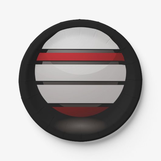 Teller aus rotem und weißem Drossel-Symbol (Vorderseite)