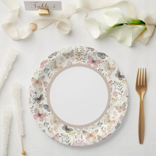 Teller aus Schmetterlingspapier, Teller aus Party (Hochzeit)