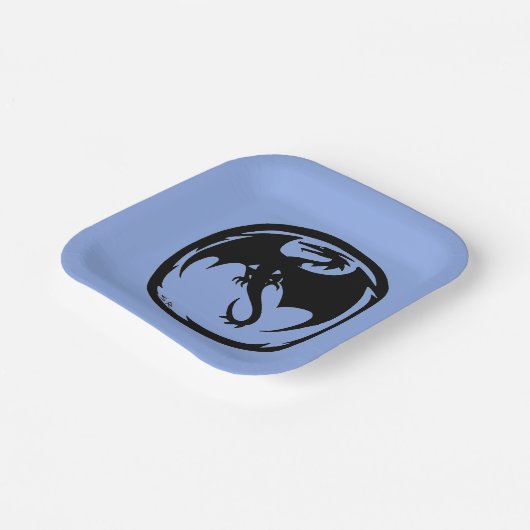 Teller aus schwarzem Drachenblau (Gewinkelt)