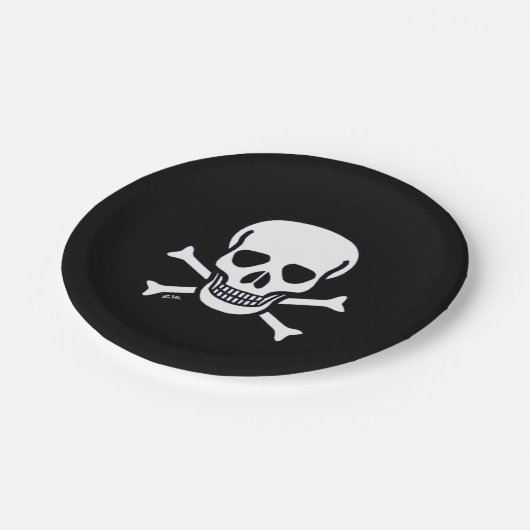 Teller aus schwarzem Knochenpapier (Schrägansicht)