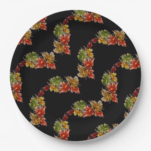 Teller aus schwarzem Papier im Herbst (Vorderseite)