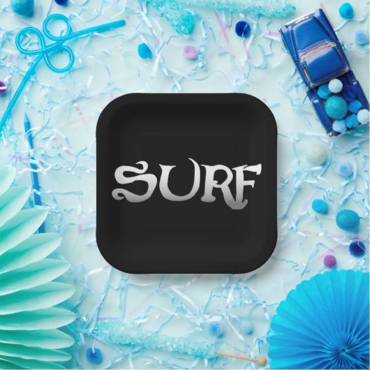 Teller aus schwarzem Quadrat (Party)