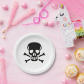 Teller aus schwarzem Skull (Party)