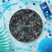 Teller aus schwarzem Star-Staubpapier (Party)