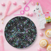 Teller aus schwarzem Star-Staubpapier (Party)