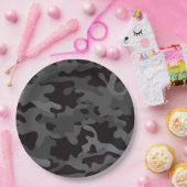 Teller aus schwarzem und grauem Camouflage (Party)