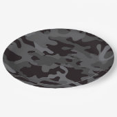 Teller aus schwarzem und grauem Camouflage (Schrägansicht)