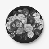Teller aus schwarzem und weißem Blume (Vorderseite)