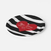 Teller aus schwarzem und weißem Streifen (Schrägansicht)