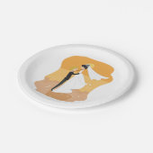 Teller aus Strandpapier mit Braut und Bräutigam (Schrägansicht)