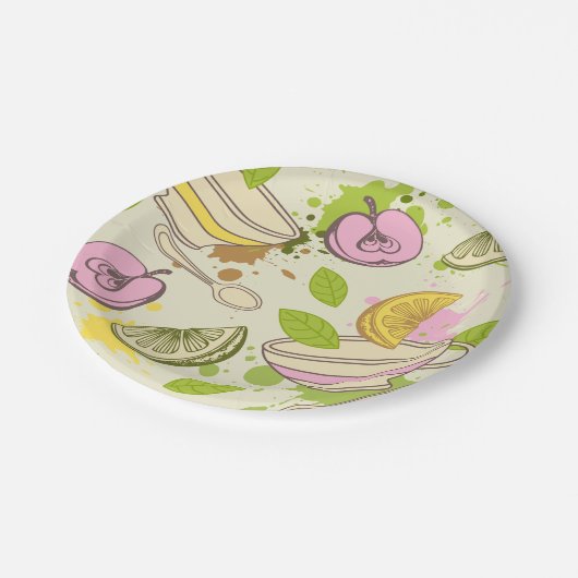 Teller aus Tee und Fruchtpapier (Schrägansicht)