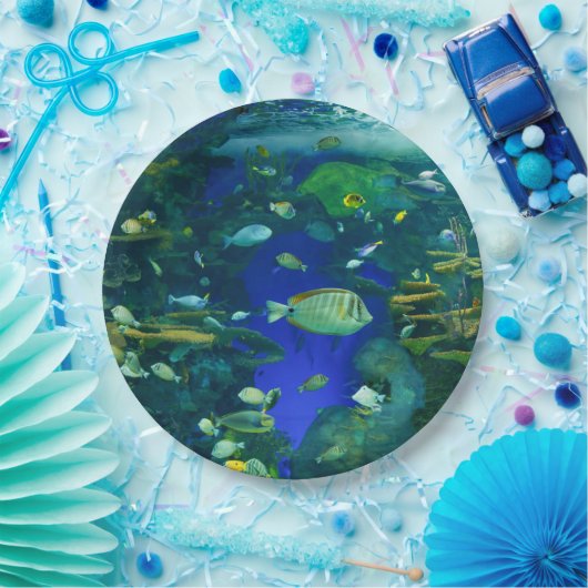 Teller aus tropischem Fischpapier (Party)