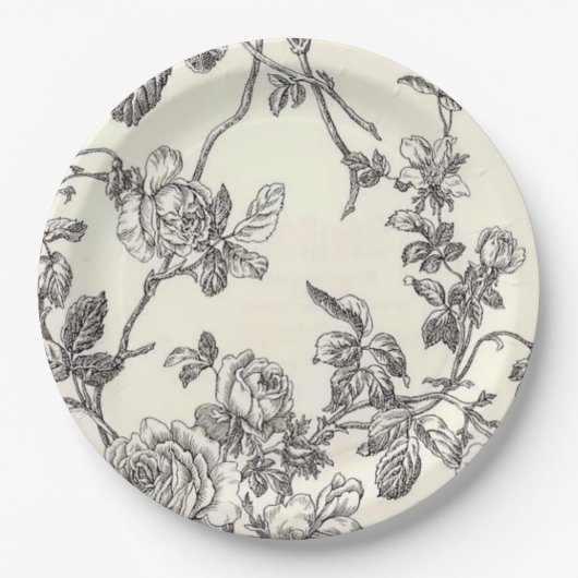 Teller aus Vintagem Schwarzweißpapier (Vorderseite)